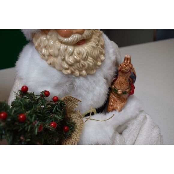 Christmas Santa Porcelain Face, Boots and Reindeer (Shelf Sitter) 26 " Open Box - Picture 8 of 11